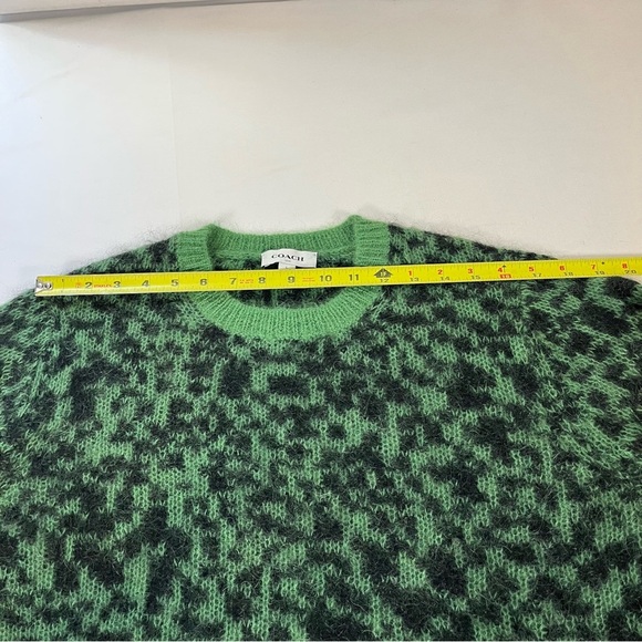 Coach Sweater Womens Large Crew Neck Top Pullover Mohair Leopard Grunge - Picture 7 of 9